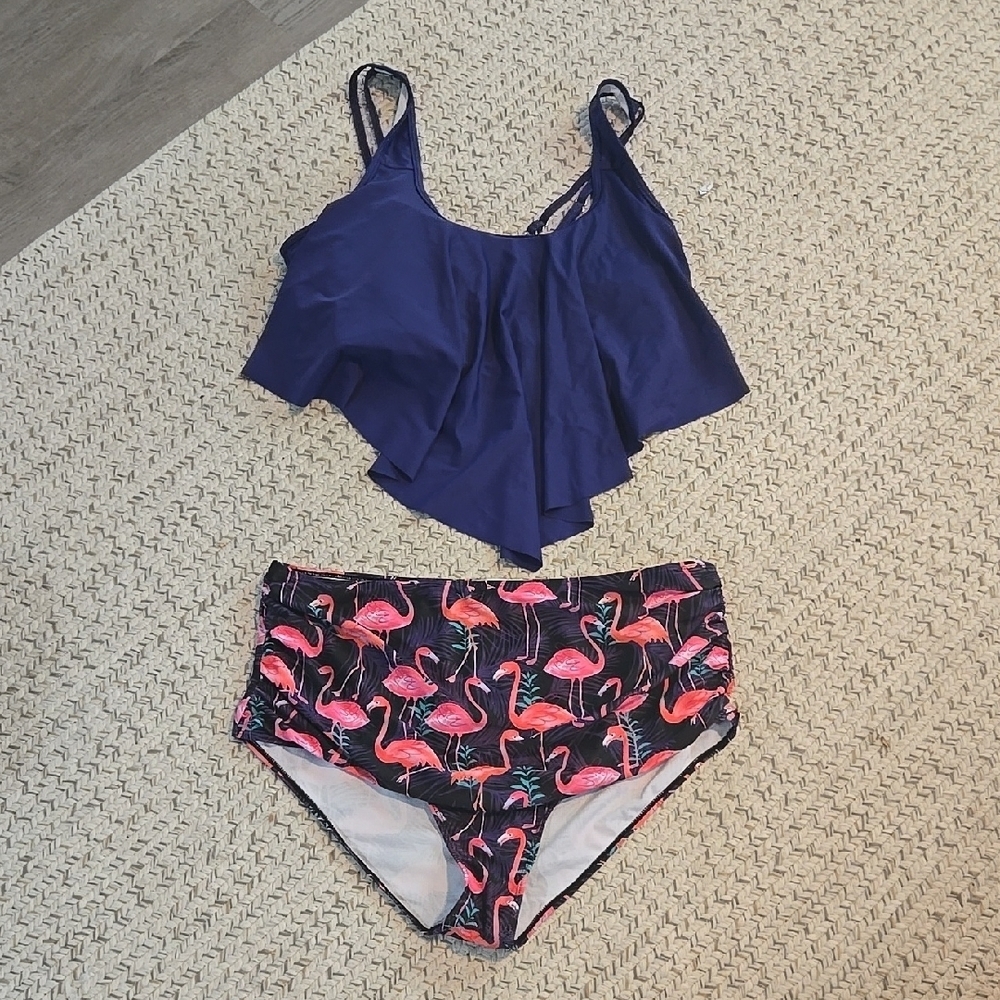 Marina VIDA- Flamingo Print High Waist Bikini